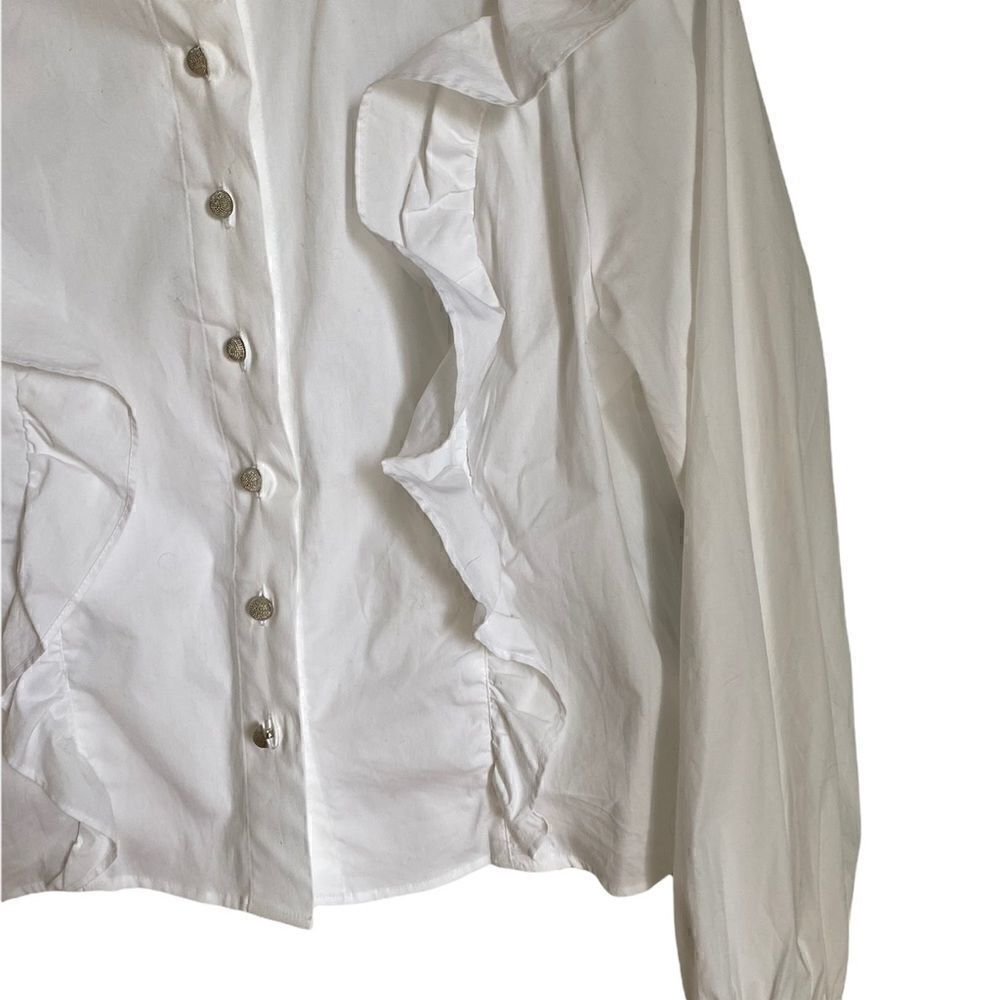 Kooples white ruffle blouse size 1 - Picture 4 of 8